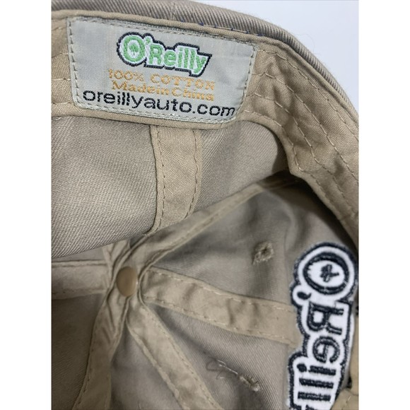 O'Reilly Auto Parts Hat Adult Adjustable Strapback Khaki Tan Baseball Cap - Picture 7 of 7